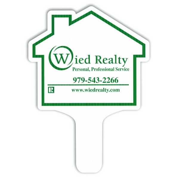 Weather resistant hand fan, made of corrugated plastic, approximately 8" x... from ASI 54322 FireSprint Printing / Pepco Poms