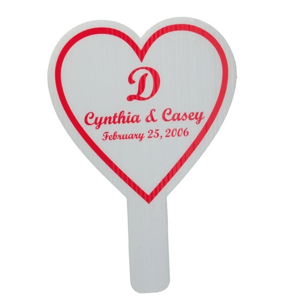 Weather resistant hand fan, made of corrugated plastic, approximately 8" x... from ASI 54322 FireSprint Printing / Pepco Poms