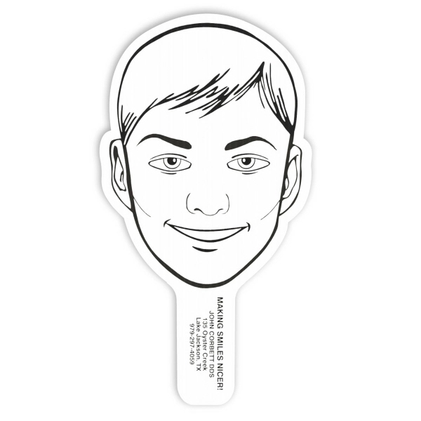 Weather resistant hand fan, made of corrugated plastic, approximately 8" x... from ASI 54322 FireSprint Printing / Pepco Poms