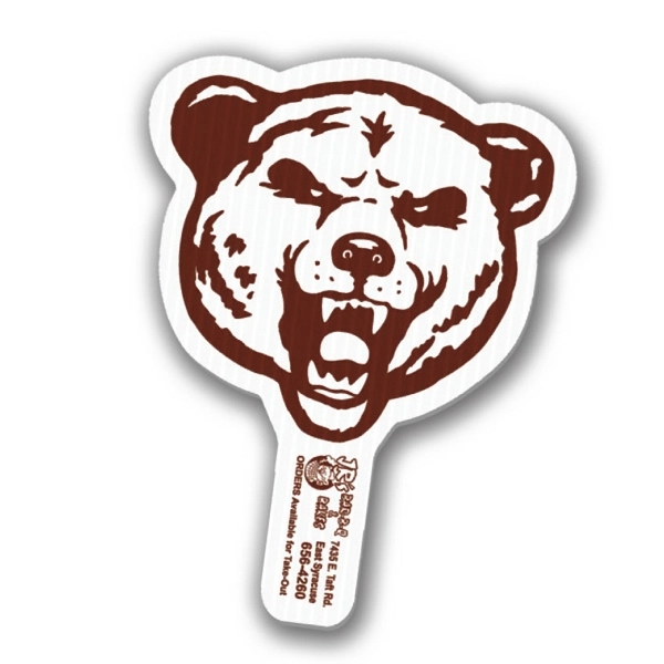 Weather resistant hand fan, made of corrugated plastic, approximately 8" x... from ASI 54322 FireSprint Printing / Pepco Poms