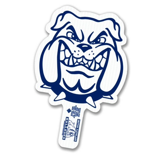 Weather resistant hand fan, made of corrugated plastic, approximately 8" x... from ASI 54322 FireSprint Printing / Pepco Poms