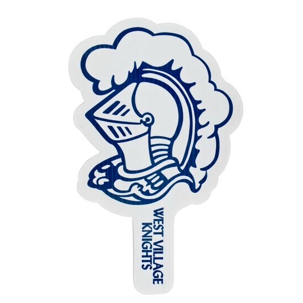 Weather resistant hand fan, made of corrugated plastic, approximately 8" x... from ASI 54322 FireSprint Printing / Pepco Poms