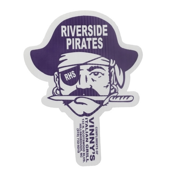 Weather resistant hand fan, made of corrugated plastic, approximately 8" x... from ASI 54322 FireSprint Printing / Pepco Poms