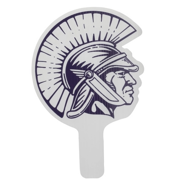 Weather resistant hand fan, made of corrugated plastic, approximately 8" x... from ASI 54322 FireSprint Printing / Pepco Poms