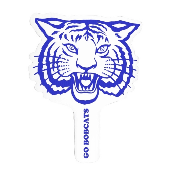 Weather resistant hand fan, made of corrugated plastic, approximately 8" x... from ASI 54322 FireSprint Printing / Pepco Poms