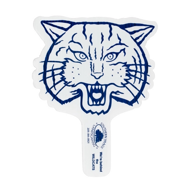 Weather resistant hand fan, made of corrugated plastic, approximately 8" x... from ASI 54322 FireSprint Printing / Pepco Poms