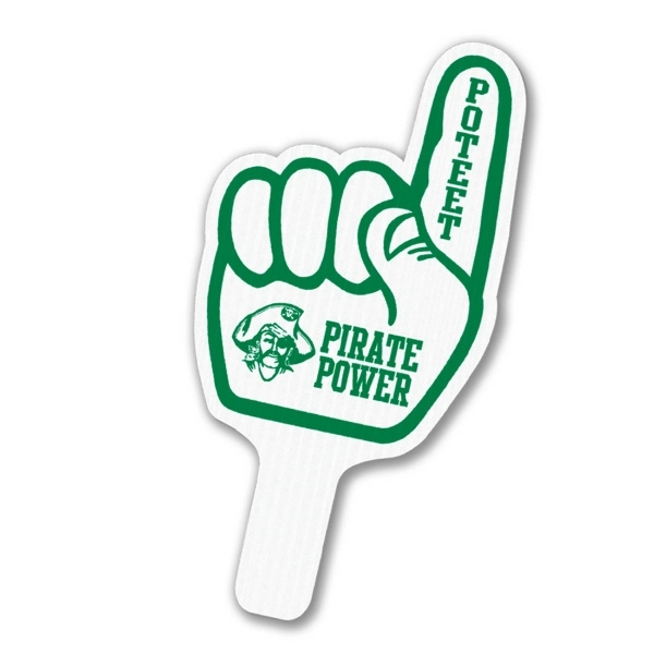 Weather resistant hand fan, made of corrugated plastic, approximately 8" x... from ASI 54322 FireSprint Printing / Pepco Poms