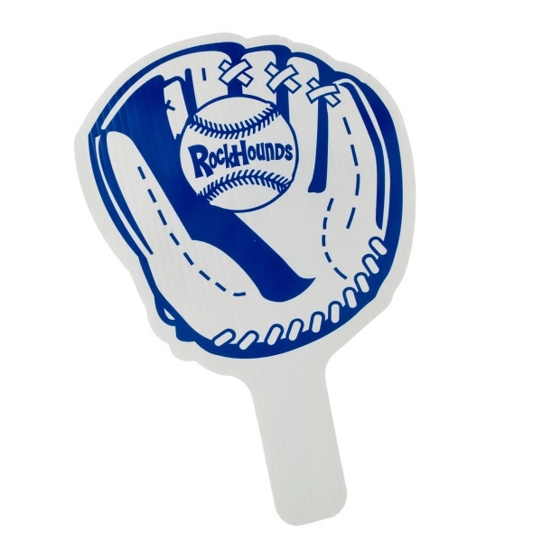 Weather resistant hand fan, made of corrugated plastic, approximately 8" x... from ASI 54322 FireSprint Printing / Pepco Poms