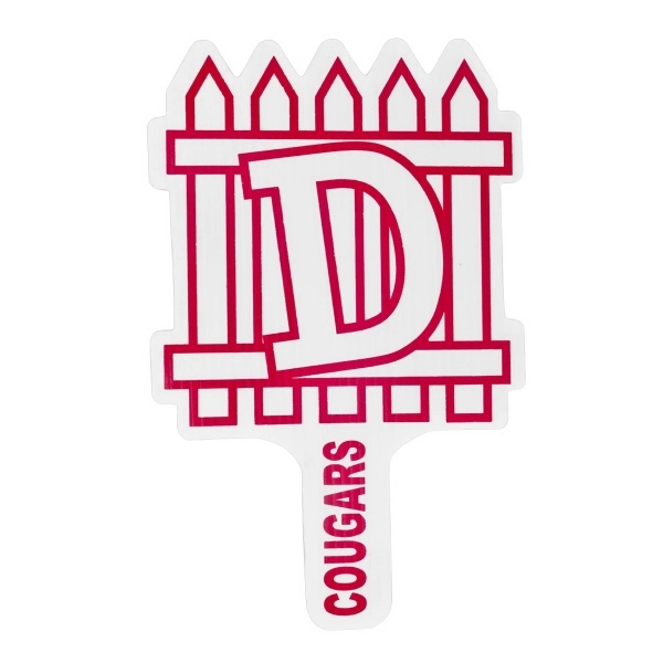 Weather resistant hand fan, made of corrugated plastic, approximately 8" x... from ASI 54322 FireSprint Printing / Pepco Poms