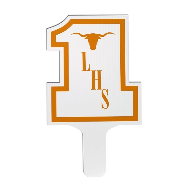 Weather resistant hand fan, made of corrugated plastic, approximately 8" x... from ASI 54322 FireSprint Printing / Pepco Poms