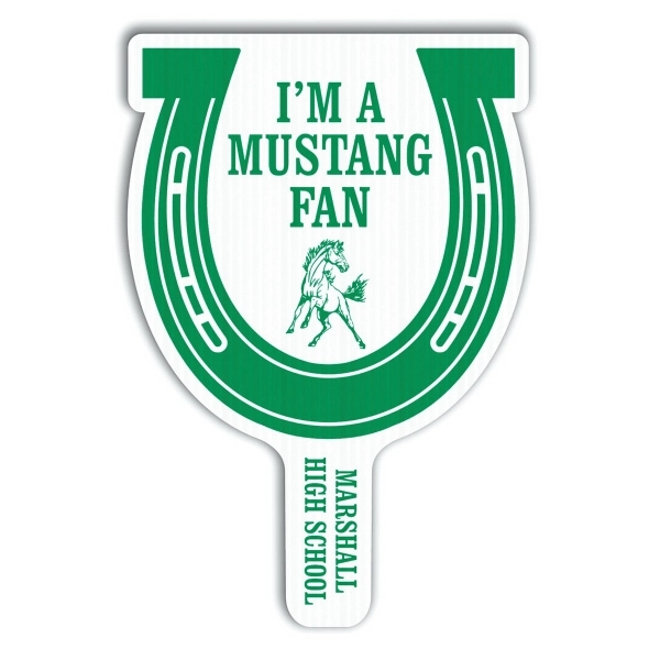 Weather resistant hand fan, made of corrugated plastic, approximately 8" x... from ASI 54322 FireSprint Printing / Pepco Poms