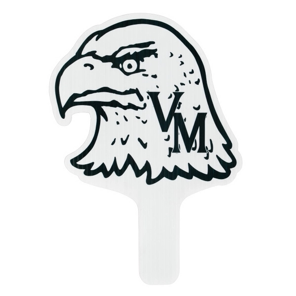 Weather resistant hand fan, made of corrugated plastic, approximately 8" x... from ASI 54322 FireSprint Printing / Pepco Poms