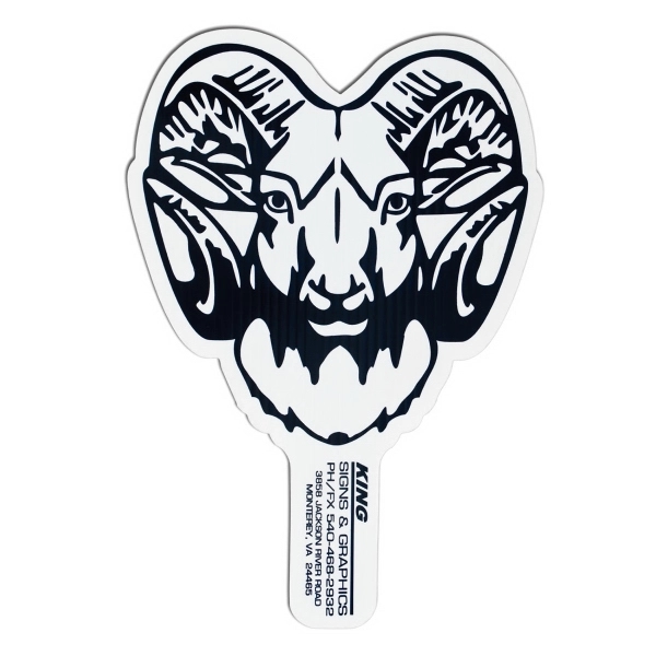 Weather resistant hand fan, made of corrugated plastic, approximately 8" x... from ASI 54322 FireSprint Printing / Pepco Poms