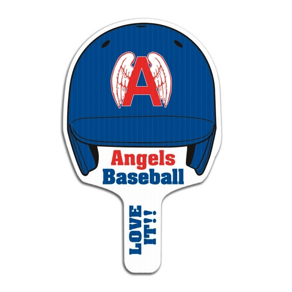 Weather resistant hand fan, made of corrugated plastic, approximately 8" x... from ASI 54322 FireSprint Printing / Pepco Poms