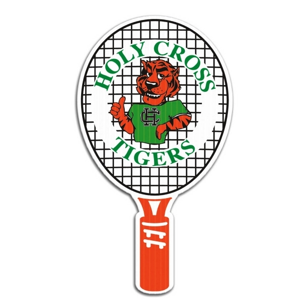 Weather resistant hand fan, made of corrugated plastic, approximately 8" x... from ASI 54322 FireSprint Printing / Pepco Poms