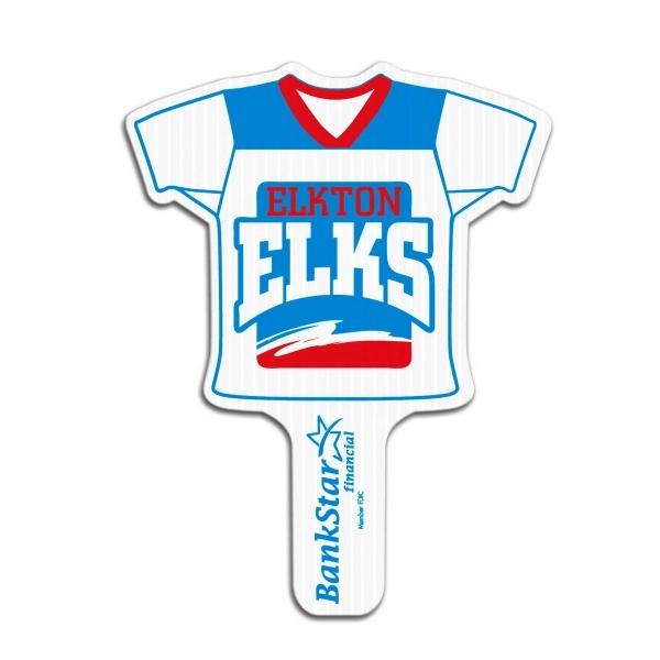 Weather resistant hand fan, made of corrugated plastic, approximately 8" x... from ASI 54322 FireSprint Printing / Pepco Poms