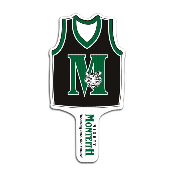 Weather resistant hand fan, made of corrugated plastic, approximately 8" x... from ASI 54322 FireSprint Printing / Pepco Poms