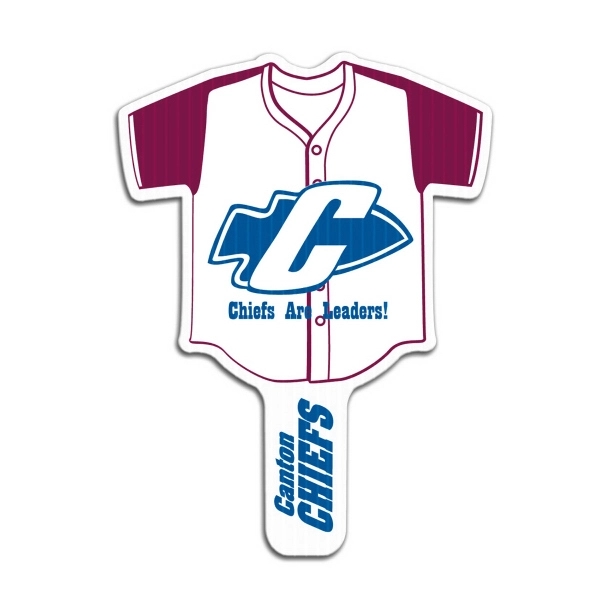 Weather resistant hand fan, made of corrugated plastic, approximately 8" x... from ASI 54322 FireSprint Printing / Pepco Poms