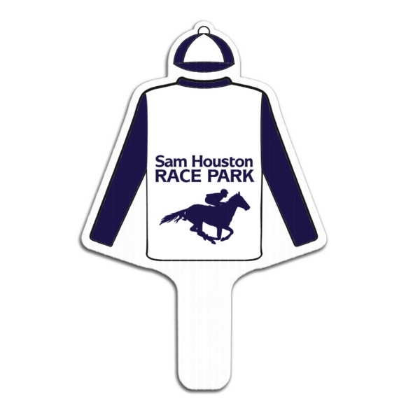 Weather resistant hand fan, made of corrugated plastic, approximately 8" x... from ASI 54322 FireSprint Printing / Pepco Poms