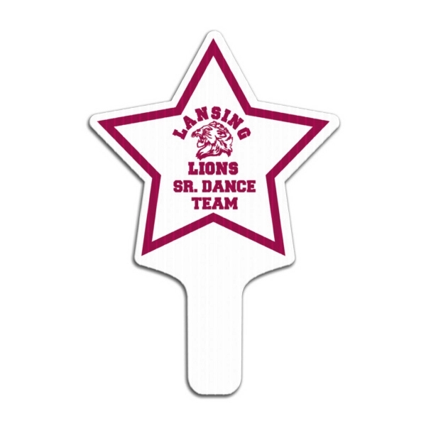 Weather resistant hand fan, made of corrugated plastic, approximately 8" x... from ASI 54322 FireSprint Printing / Pepco Poms