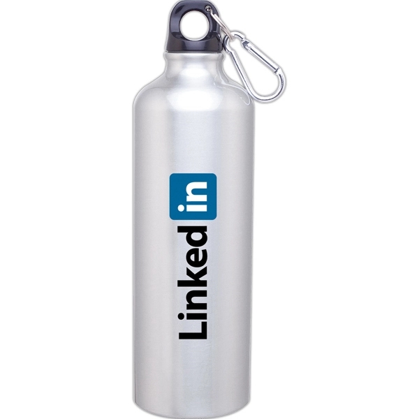24 oz single wall aluminum water bottle with threaded lid, carabiner... from ASI 51197 ETS Express, LLC