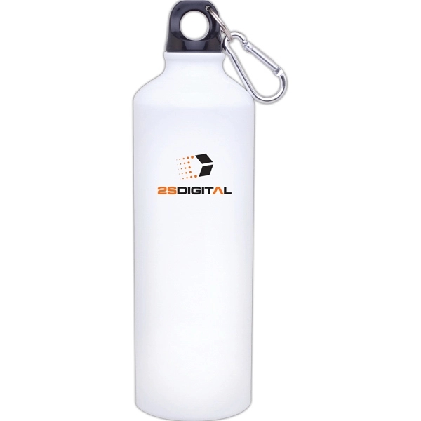 24 oz single wall aluminum water bottle with threaded lid, carabiner... from ASI 51197 ETS Express, LLC