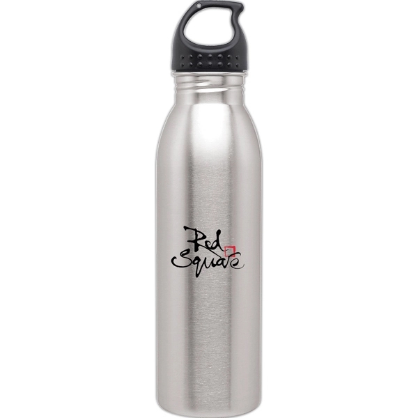 24 oz single wall stainless steel water bottle with threaded lid.... from ASI 51197 ETS Express, LLC