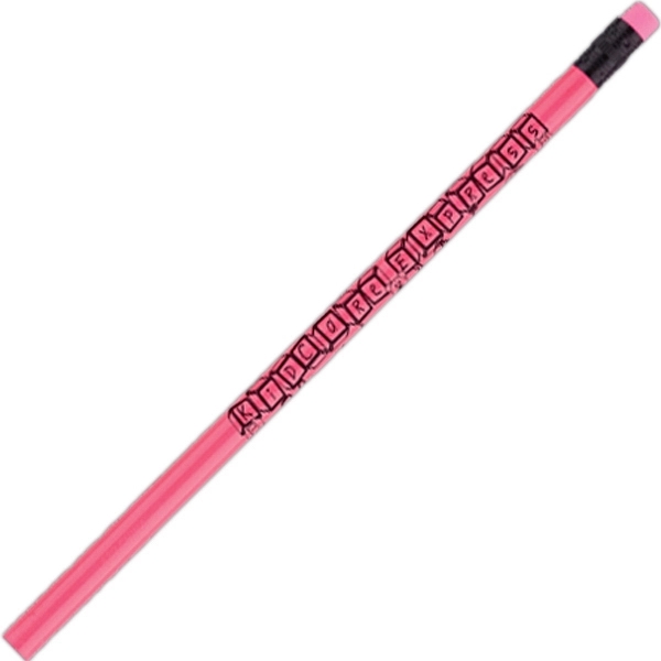 Bright color round barrel #2 core pencil with matching eraser and... from ASI 86850 Shepenco/Shelbyville Pencil Co, Inc / SHEPENCO® Shelbyville Pencil Company