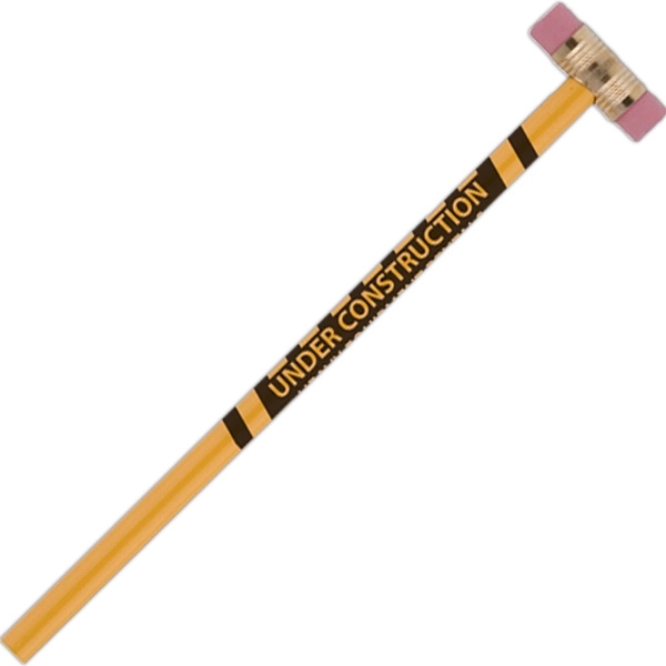 Standard sized pencil with bonded #2 core and twin oversized erasers.... from ASI 86850 Shepenco/Shelbyville Pencil Co, Inc / SHEPENCO® Shelbyville Pencil Company