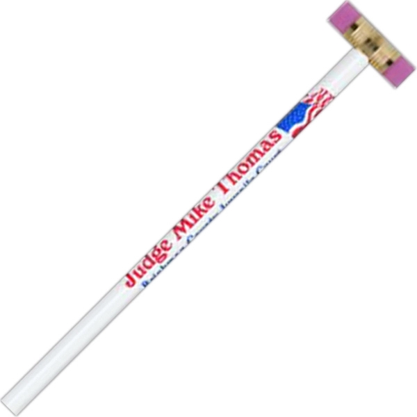 Standard sized pencil with bonded #2 core and twin oversized erasers.... from ASI 86850 Shepenco/Shelbyville Pencil Co, Inc / SHEPENCO® Shelbyville Pencil Company