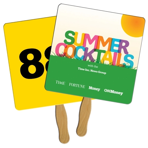 Square shape auction fan with hidden wooden stick.... from ASI 67620 Lion Circle Corp / Lion/Circle