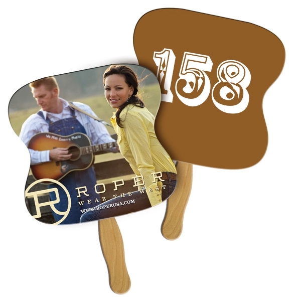 Hourglass shape auction fan with hidden wooden stick.... from ASI 67620 Lion Circle Corp / Lion/Circle