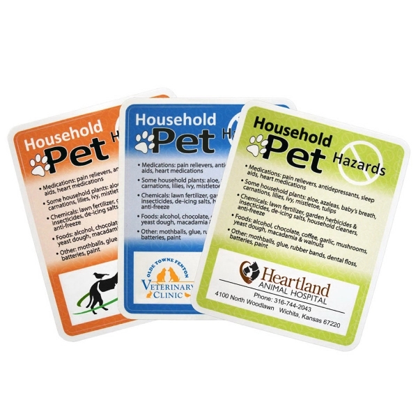 Household pet hazards decal made of vinyl with adhesive on the... from ASI 92980 WOV-IN® / Promopet