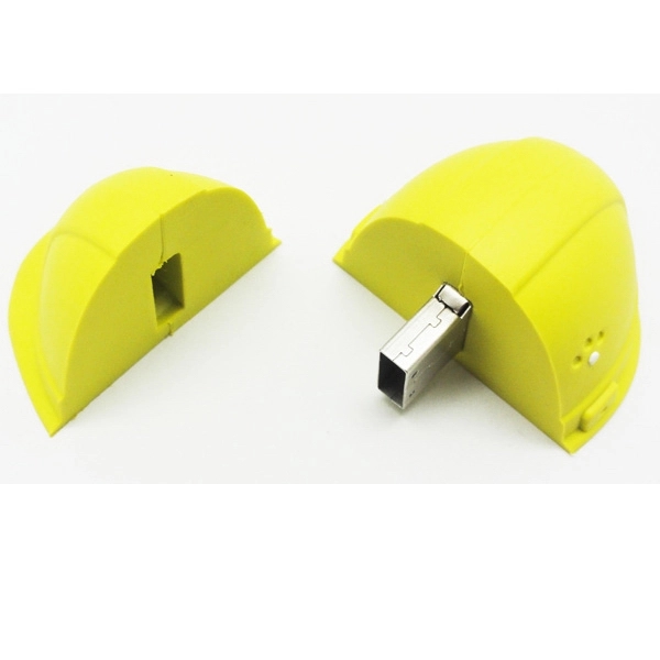 Yellow USB drive made of PVC material that's shaped like a... from ASI 63776 KTI Networks Inc / KTI Promo