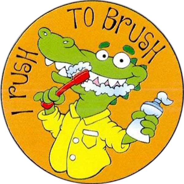 2" round "I Rush to Brush" stickers. Blank.... from ASI 45815 Coloring Book Solutions / Coloring Book Solutions™