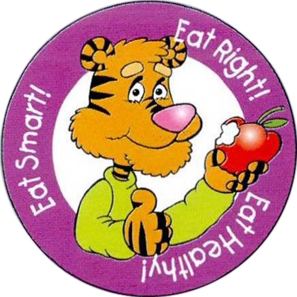 2" round "Eat Smart! Eat Right! Eat Healthy!" stickers. Blank.... from ASI 45815 Coloring Book Solutions / Coloring Book Solutions™