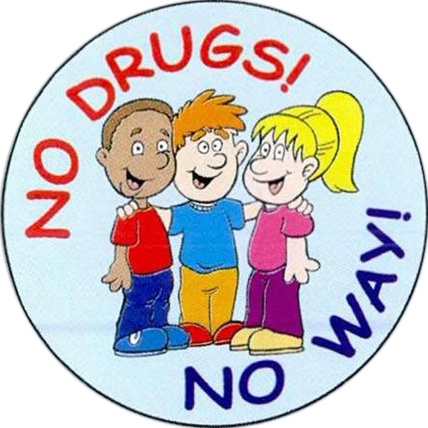 2" round " No Drugs! No Way!" stickers. Blank.... from ASI 45815 Coloring Book Solutions / Coloring Book Solutions™