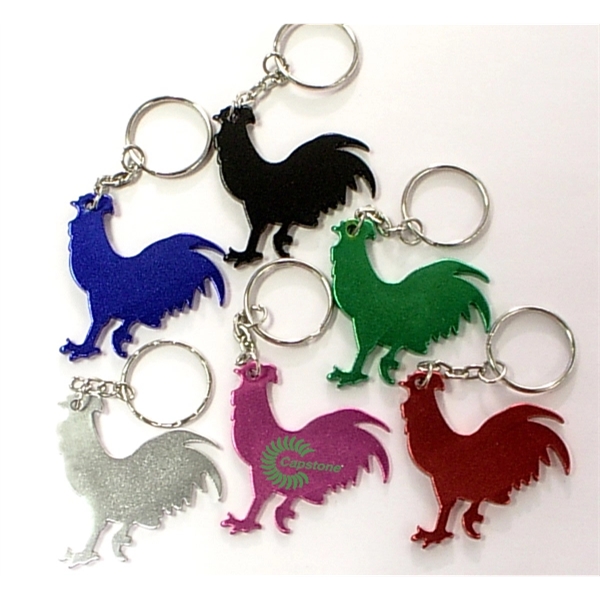 Rooster shape bottle opener with key chain.... from ASI 74585 Nu Promo International / Nu Promo Line