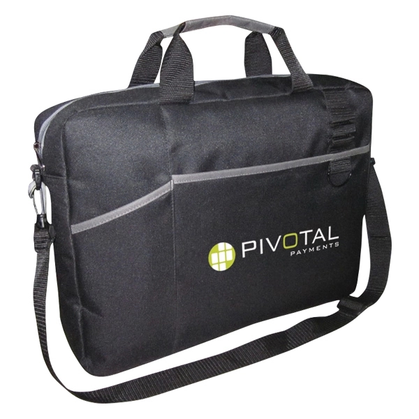 Two tone laptop bag, one main compartment and two exterior ones.... from ASI 42920 Busrel Inc