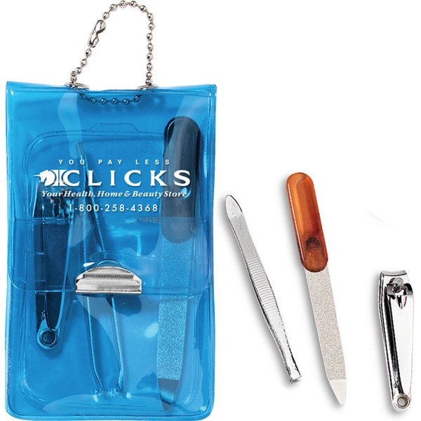 Compact nail care kit with nail clipper, file and tweezers.... from ASI 68507 The Magnet Group / Perfect Line