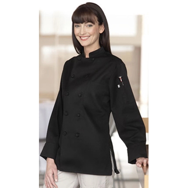 Women's chef's coat made of 65/35 poly cotton twill that includes... from ASI 36558 Aprons, Etc.