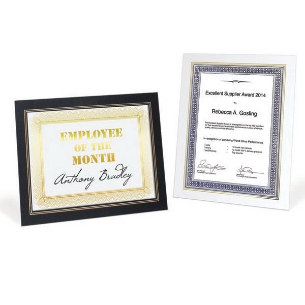 Easel Backed Certificate Holder in white or black accommodates 8.5" x... from ASI 95280 Warwick Publishing Co / Warwick