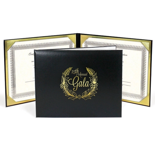 Padded Certificate Folder holds two 8" x 10" certificates w/gold or... from ASI 95280 Warwick Publishing Co / Warwick