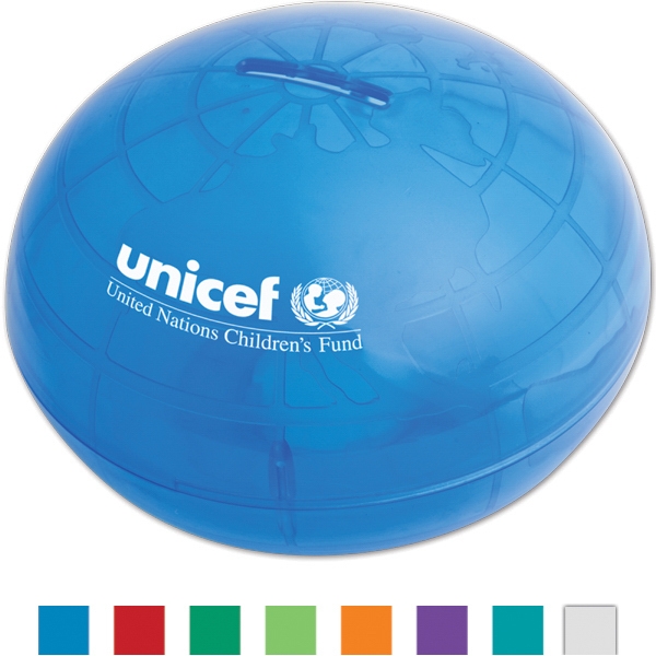 Oval shaped globe bank with money slot on top.... from ASI 52840 Evans Manufacturing / Evans