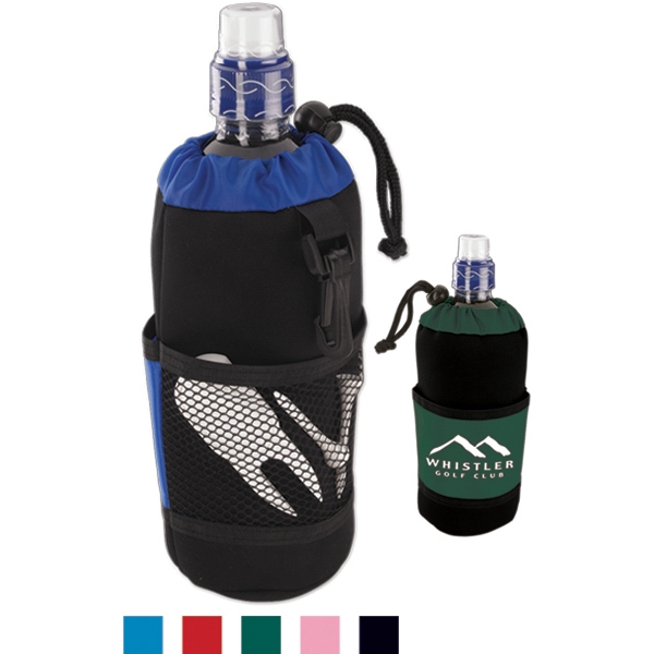 Quencher - Bottle holder made from neoprene like fabric and vinyl.... from ASI 52840 Evans Manufacturing / Evans