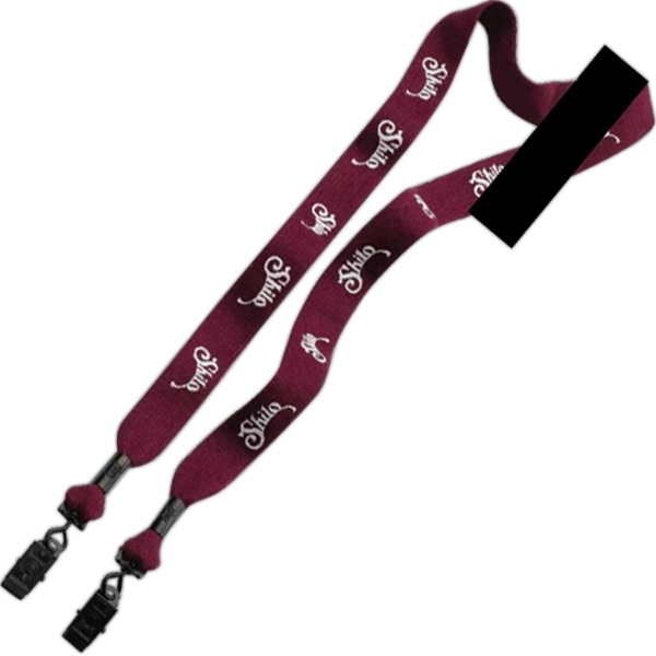3/4" x 16" knitted cotton double bulldog clip lanyard with silkscreen... from ASI 88060 Snugz/USA Inc / SnugZ USA®