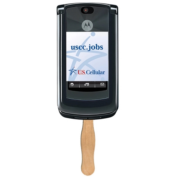 Cell phone shape fast fan with wooden stick.... from ASI 67620 Lion Circle Corp / Lion/Circle
