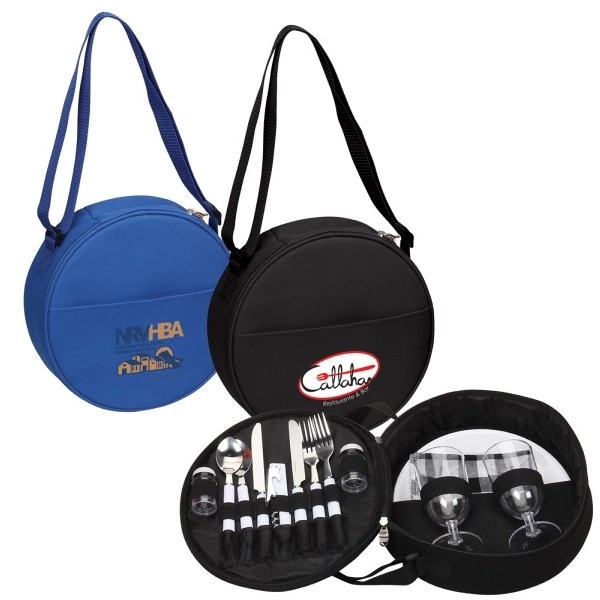 Made of 600D polyester, contains stainless steel utensils and two wine... from ASI 79384 Preferred Nation Inc