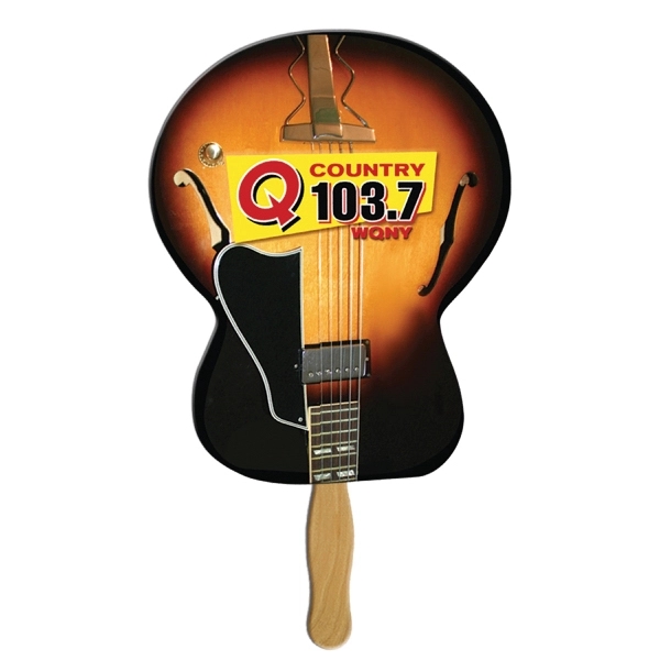 Guitar shaped digital economy fans with double sided film lamination.... from ASI 67620 Lion Circle Corp / Lion/Circle