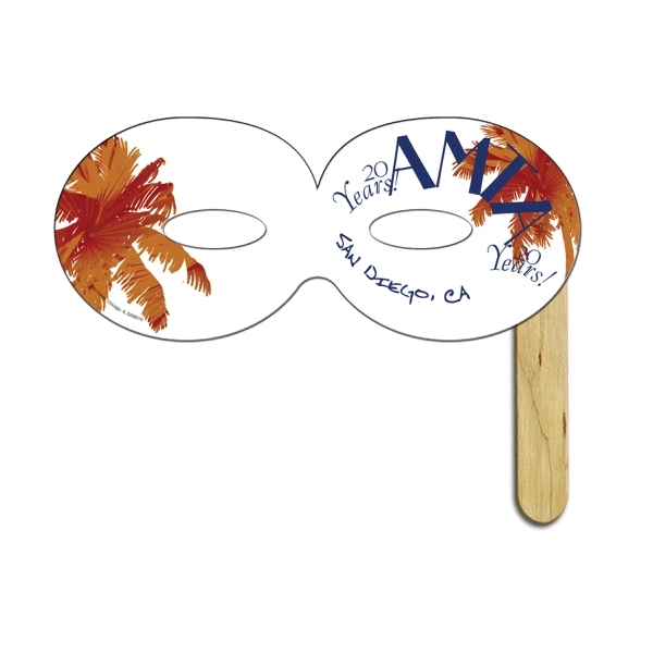 Round digitally printed mask on a stick made from high density... from ASI 67620 Lion Circle Corp / Lion/Circle